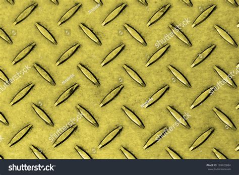 Seamless Steel Diamond Plate Texture Golden Stock Photo 169920884