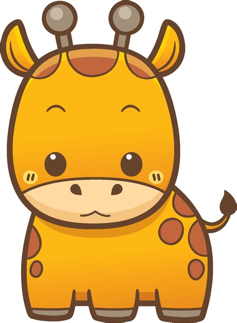 Cute Simple Kawaii Zoo Animal Cartoon Icon Giraffe Vinyl Decal Stick Shinobi Stickers
