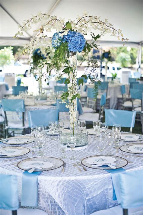 Tall Wedding Centerpieces Wedding Table Decorations Blue Blue Themed