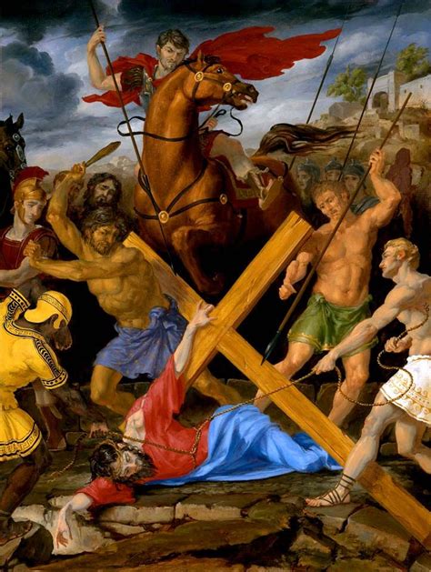 I wanted both men and women. Jesus falls | Stations of the cross, Jesus painting ...