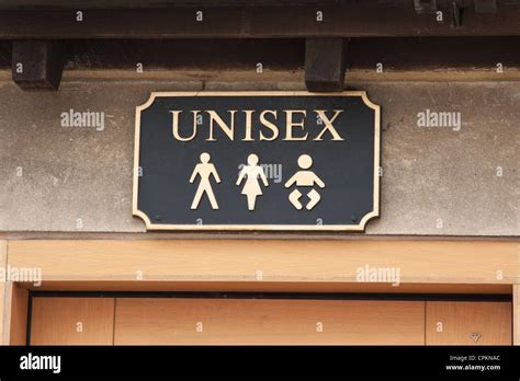Unisex Sign Over Public Toilet Moreton In Marsh Stock Photo Alamy