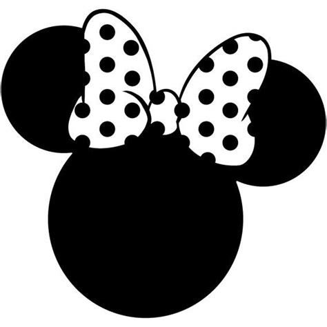 Minnie Mouse Head Silhouette Polka Dot Bow Walt Disney