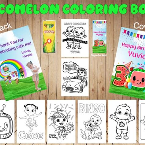 Cocomelon Party Coloring Book Etsy