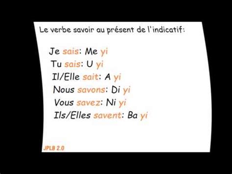 Au présent, le verbe venir se conjugue de la façon suivante les verbes devenir et revenir se conjuguent comme venir. Le verbe savoir au présent de l'indicatif - YouTube