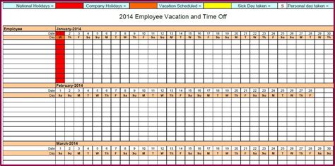 Tracking Employee Time Off Excel Template Template 1 Resume