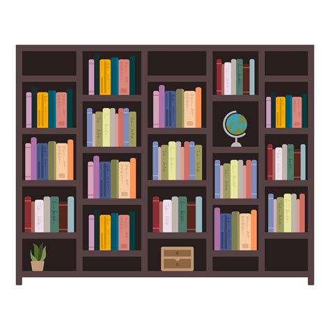 Hand Drawn Bookshelf Clipart 35048762 Png