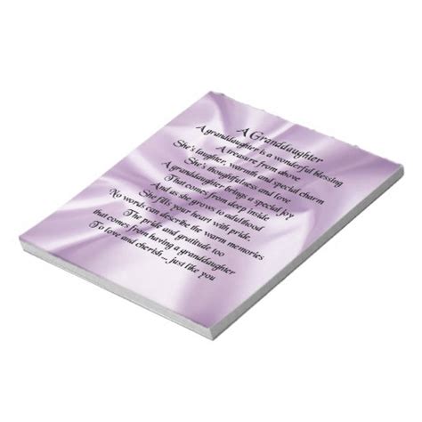 Lilac Granddaughter Poem Notepad Zazzle
