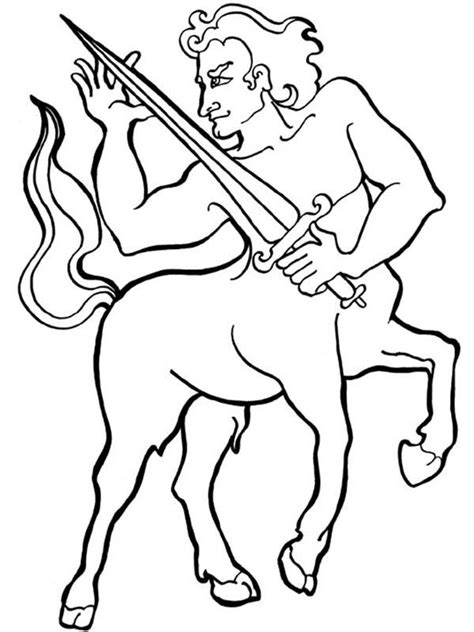 Download and print these centaur coloring pages for free. Centaur Knight With Sharp Sword Coloring Page : Kids Play ...