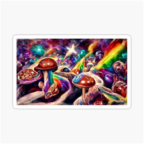 Space Mushrooms Rainbow Shroomscape Mushroom Village Psychedelic