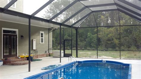 Screen Rooms Tallahassee Pool Enclosure With Solid Roof Area In