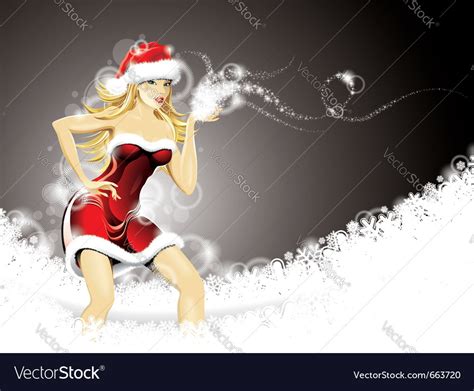 Christmas With Sexy Santa Girl Royalty Free Vector Image