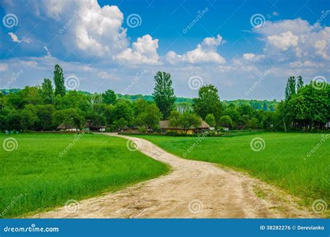 Road In Village Stock Photo Image Of Europe Green Field 38282276