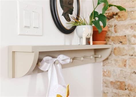 How To Make A Diy Shaker Peg Rail With Shelf Yellow Brick Home