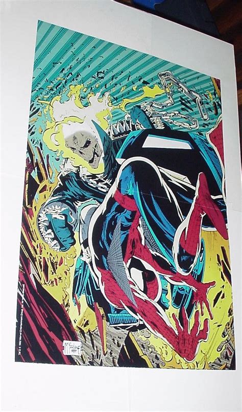Ghost Rider Vs Spider Man Poster By Todd Mcfarlane