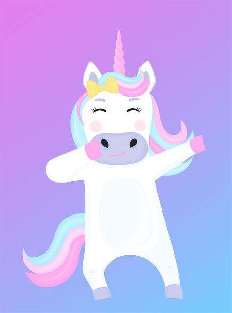 Funny Unicorn Dabbing Cartoon Character By Liluart
