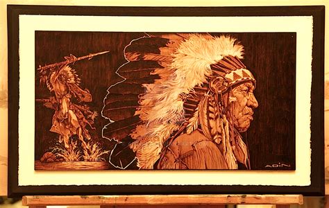 Native American Chief Pyrography By Adinbeg On Deviantart