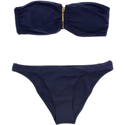 Melissa Odabash Sumatra Zip Navy Bandeau Bikini With Zipper Detail