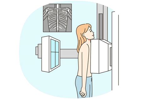 desnudo mujer haciendo pecho radiografía Disparo en hospital hembra paciente exploración