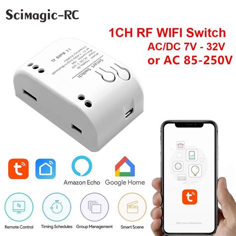 1ch Rf Smart Switch 12v 24v 7 32v Ac Dc Wifi Tuya Remote Control 433