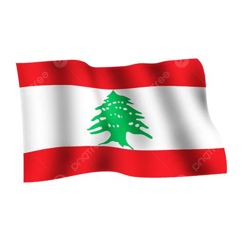 Lebanon Waving Flag On Transparent Background Lebanon Flag Waving