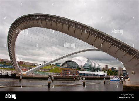 The Millennium Bridge Over The Tyne River Opening With The Sage