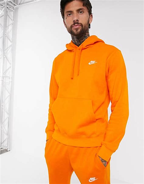 Nike Club Hoodie Orange Asos
