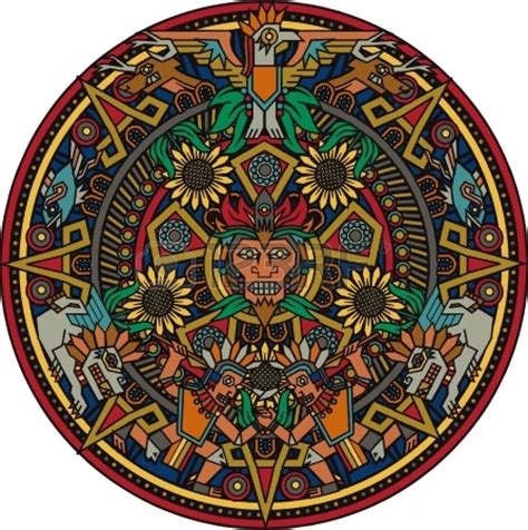 Colorful Aztec Mandala Aztec Art Aztec Pictures Free Art Prints