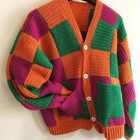 Crochet Patchwork Cardigan Pattern - Etsy