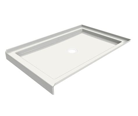 B3round 4832 Acrylic Alcove Deep Shower Base In White With Center Drain