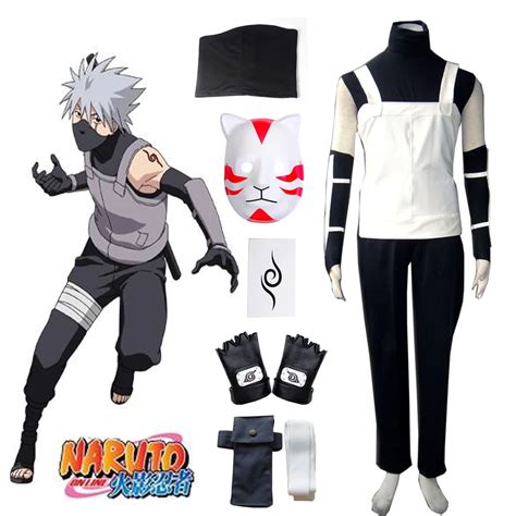 Free Shipping Naruto Hatake Kakashi Konoha Anbu Uniform Anime Cosplay