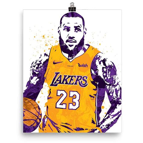 Lebron James Los Angeles Lakers Poster Sports Art Print Los Angeles