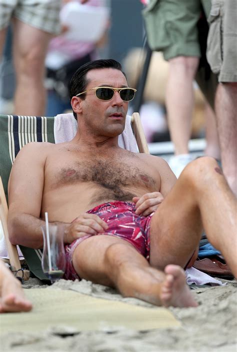 Jon Hamm In A Swimsuit Shooting Scenes For Mad Men Season 6 In “hawaii” Daily Squirt