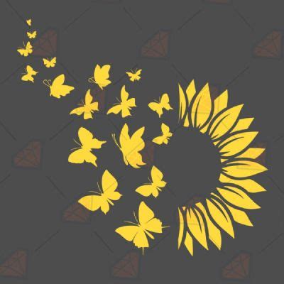 Floral Butterfly Clipart Sunflower Butterfly SVG Floral Butterfly Svg