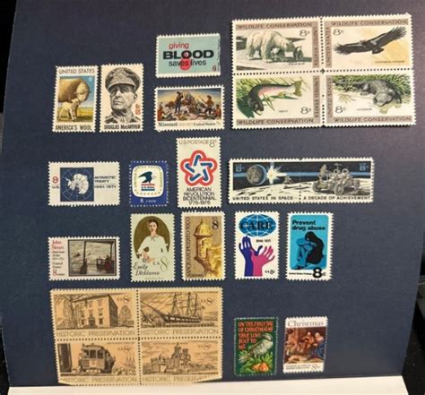 Collection Of Mint Us Postage Stamps Issued 1971 Complete Special