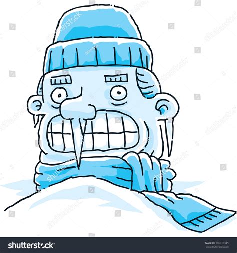 Very Cold Cartoon Man Frozen Snow Stock Vector 196310345 Shutterstock