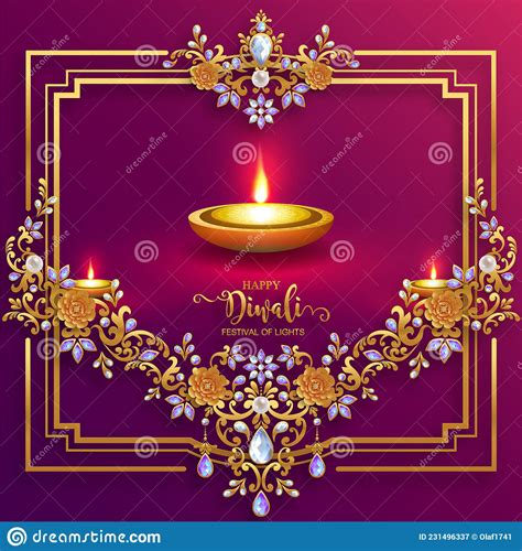 Diwali Deepavali Or Dipavali The Festival Of Lights India With Gold