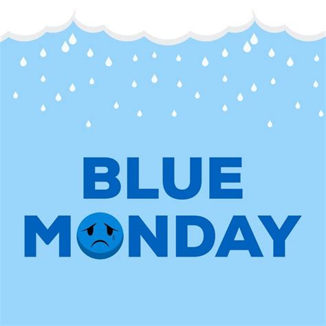 Premium Vector Flat Design Vector Blue Monday Illustration With Clouds