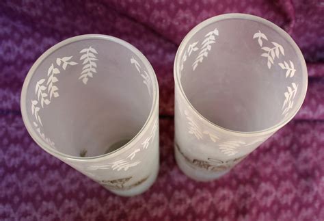 Set Of 2 White Rock Frosted Drinking Glasses Featuring Psyche Etsy