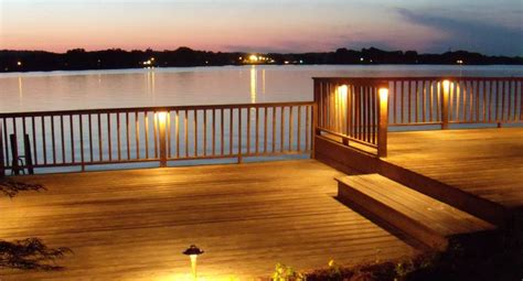 Building a simple wood deck with led lights. How to Make Your Lake Home Shine at Night with Dock Lights ...