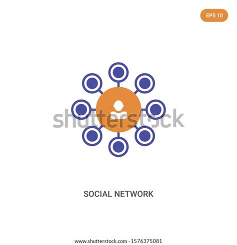 2 Color Social Network Concept Vector Stock Vector Royalty Free