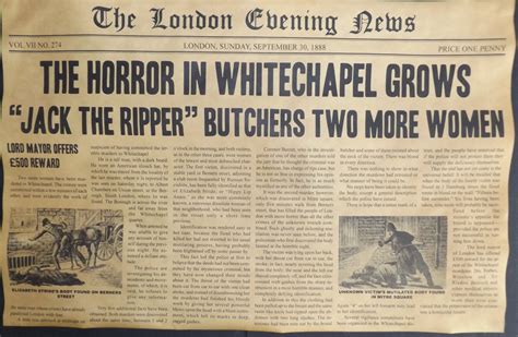 Jack The Ripper Novelty Newspaper Headline Poster 11 X 17 Etsy
