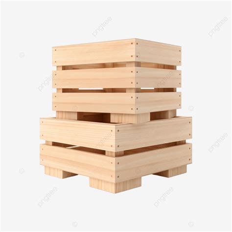 3d Wooden Crate Isolated 3d Illustration Render 3d Wooden Crate Png