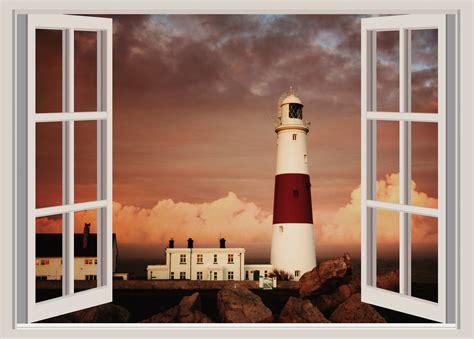 Lighthouse Evening Window View Free Stock Photo Public Domain Pictures