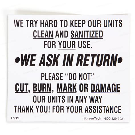 Restroom Decals And Signs—keep Units Clean Sticker Toico Industries