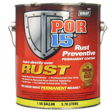 Por 15 Rust Preventive Gray Paint 45201 1 Gallon Permanent Paint