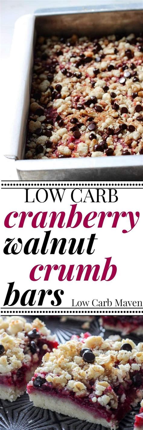 People with diabetes may find it challenging to find sweets and desserts that. Low Carb Cranberry Bars with sugar free crumb topping are ...