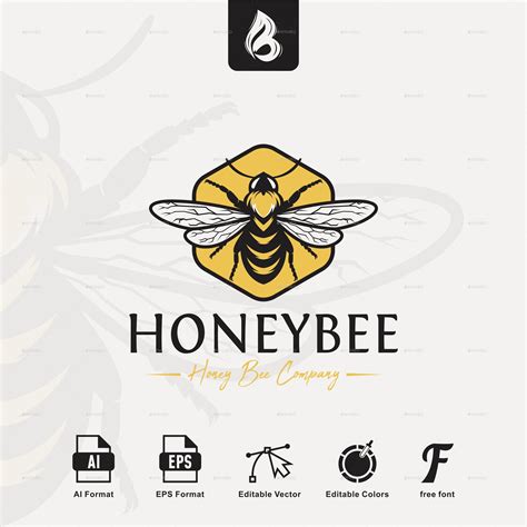 Honey Bee Logo Logo Templates Graphicriver