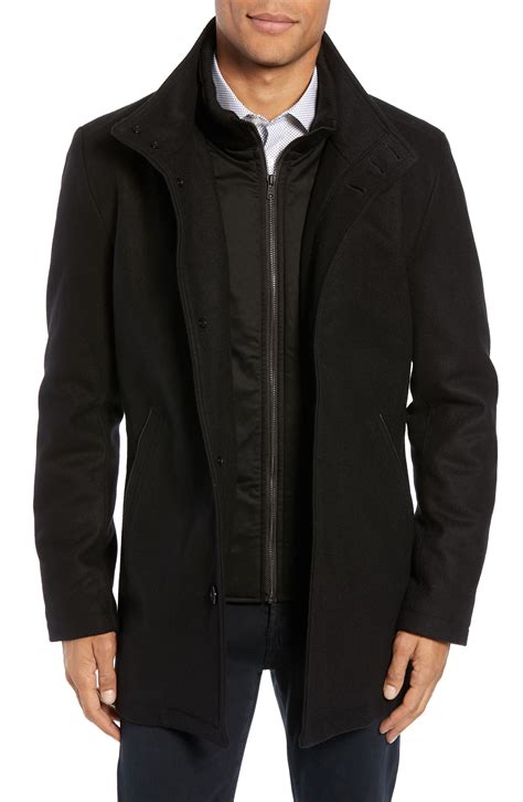 Featuring a zippered bib, it pairs well with both casual and dressier professional looks. Men's Vince Camuto Classic Wool Blend Car Coat With Inset ...