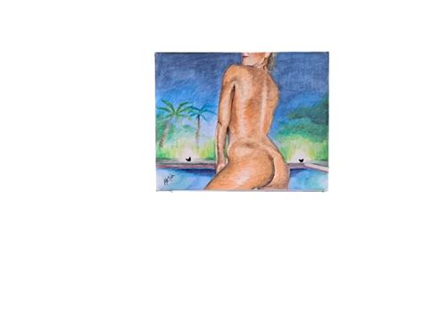ORIGINAL 8X10INCH INKTENSE Painting Of Nude Woman Done By Artist ARTuro