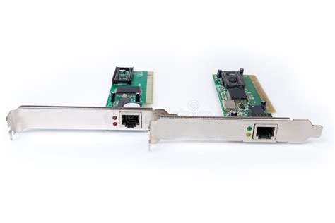 Network Interface Controller Card For Pc On A White Background Stock